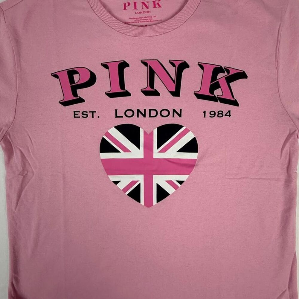 Pink London Women's Pink and Black T-shirt